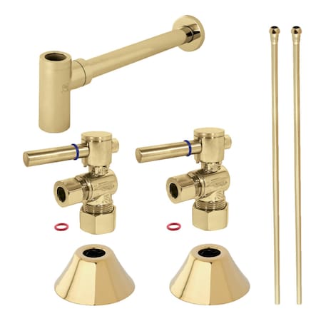 Kingston Brass CC53302DLLKB30 Plumbing Sink Trim Kit with Bottle Trap, Polished Brass CC53302DLLKB30